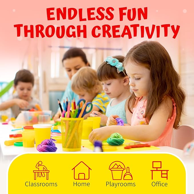 Playbees Color Changing Therapy Putty 4 Pack - Silly Mini Thinking Slime for Sensory Play, Educational Games, Fidget Toy 8-15 - Heat Sensitive Magical Color Shifts - Slime Party Favors 2 Oz