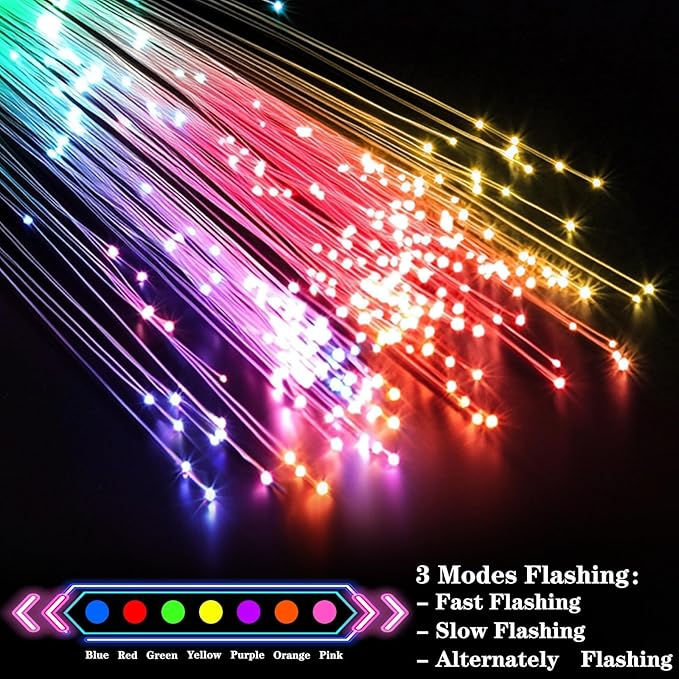 32 Pcs Colorful Glow Fiber Wands,Toys Glow Sticks Bulk Party Pack for Adults,Glow in the Dark Party Supplies for Back to School Halloween , Wedding, Birthday,Classroom,Concert,Pool Party Favors