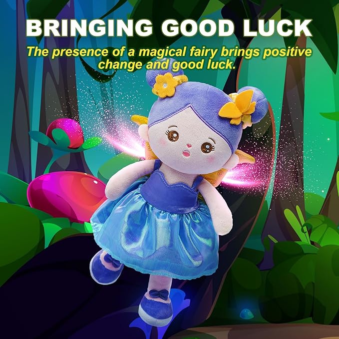 OUOZZZ 13" Soft Baby Doll Toys for 1 + Year Old Girl Gifts, Fairy Dolls Birthday Gifts for 1 Year Old Girl Christmas Plush Toys Gift for Toddler Kids Magic Wings Fairies