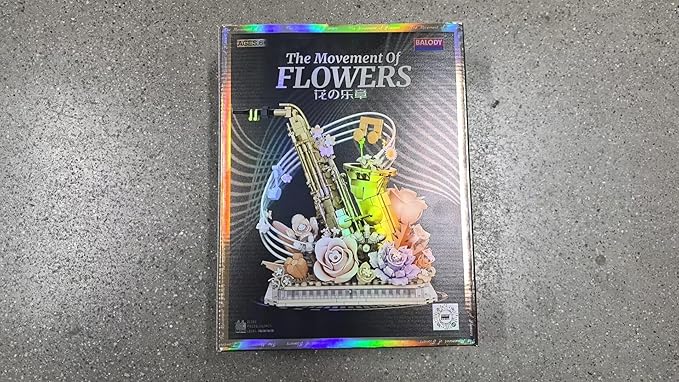 Mini Building Blocks Sets Flower Saxophone - 1000+PCS Musical Instrument Micro Building Bricks Kit Toy - Creative Ideals, Collectible Architecture Decoration, Gift for Adults(Saxophone Flower)