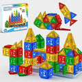60pcs Mini Magnetic Tiles for Kids Ages 3-8,Travel Magnetic Building Blocks with Metal Storage Box, STEM Educational Toys, Montessori Sensory Learning Toys for Toddlers, Boys & Girls Gift