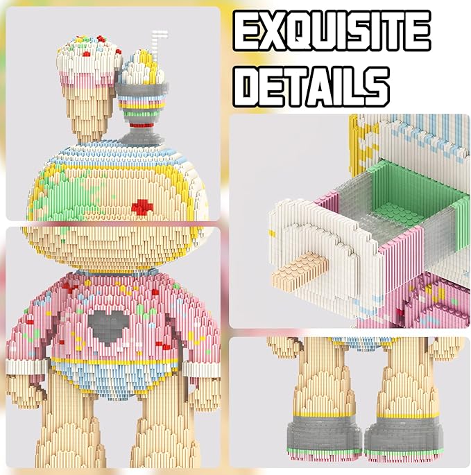 Rabbit Animal Micro Building Blocks Set for Adults Cute Large Sets Toys Gift Kids 7250 Pieces 55cm High Series