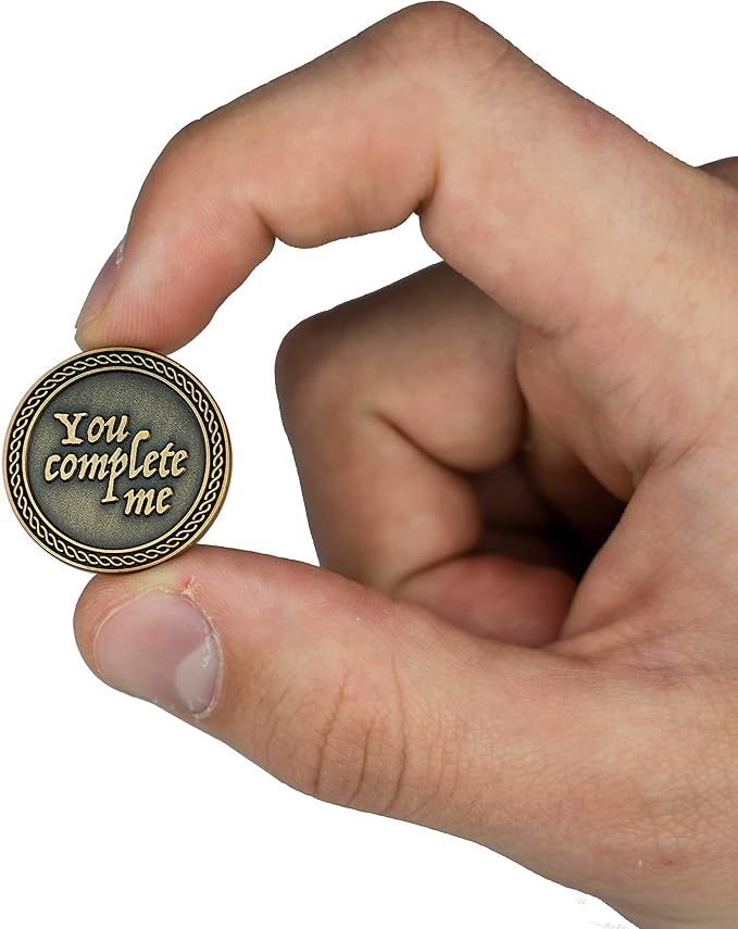 Bulk Set of 3 Romantic Love Expression Coins, You Complete Me, I am Better Because of You, Anniversary Pocket Tokens for Date Night, Love Gift for Men & Women, from Him or Her