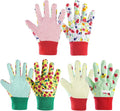 OSDUE Kids Gardening Gloves, 3 Pairs Medium, Age 6-9, Polyester Material, Floral Pattern, Suitable for Indoor and Outdoor Activities, Protective and Comfortable