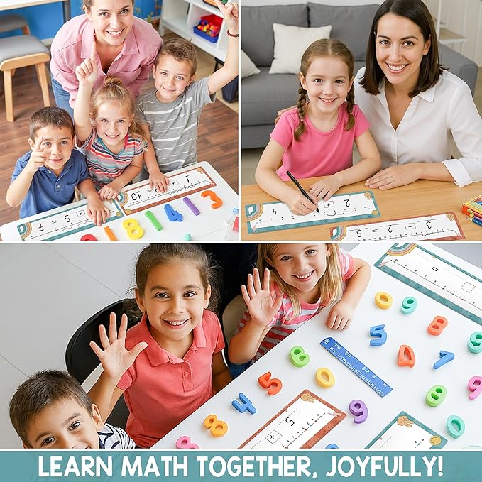 26 Pack Boho Groovy Number Line Dry Erase Boards Cards, 14"x4" Double-Sided, Math Manipulatives for Kids, Student, Kindergarten Elementary Special Education 1st Grade Classroom Must Haves
