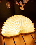 Originality Folding Accordion Lamp, Warm Light Lamp, Portable Desk Lamp, Japanese Gifts, Creative LED Paper Lantern with USB for Home Decoration(Bamboo)