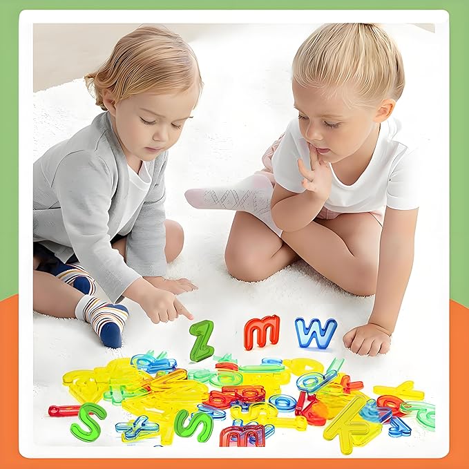 Translucent Lowercase Letters, 78 Pcs, Light Table Toys and Manipulatives for Kids