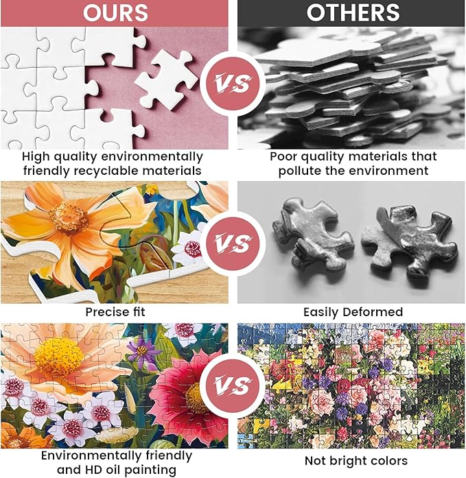 Jigsaw Puzzles 300 Pieces for Adults, 300 Pieces Flower Puzzle Recycled Cardboard Paper Puzzles Coolest Challenging Puzzles for Kids Adults Elderly 20.5 * 15IN