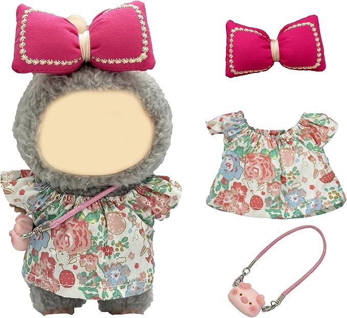 17cm Doll Clothes, Cute Dolls Outfits, 3 Piece Set Hair Clip Dress, Stylish Adorable Dolls Clothes Accessories (No Doll)