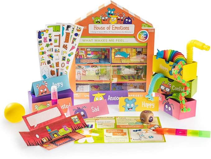 Open The Joy House of Emotions - DIY Emotional Playhouse Kit for Kids Ages 4-12, Social Emotional Learning (SEL) Activities, Creative Crafting for Emotional Intelligence and Mindfulness