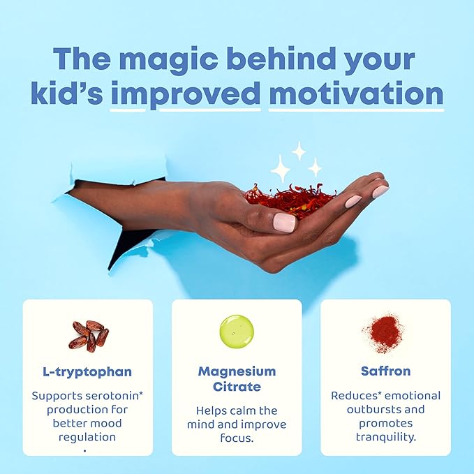 JoySpring Pixie Sticks with Saffron & GABA for Kids | Mood Balance Supplements for Kids | Sugar-Free Powder Candy or Water Flavor Powder (25 Servings)