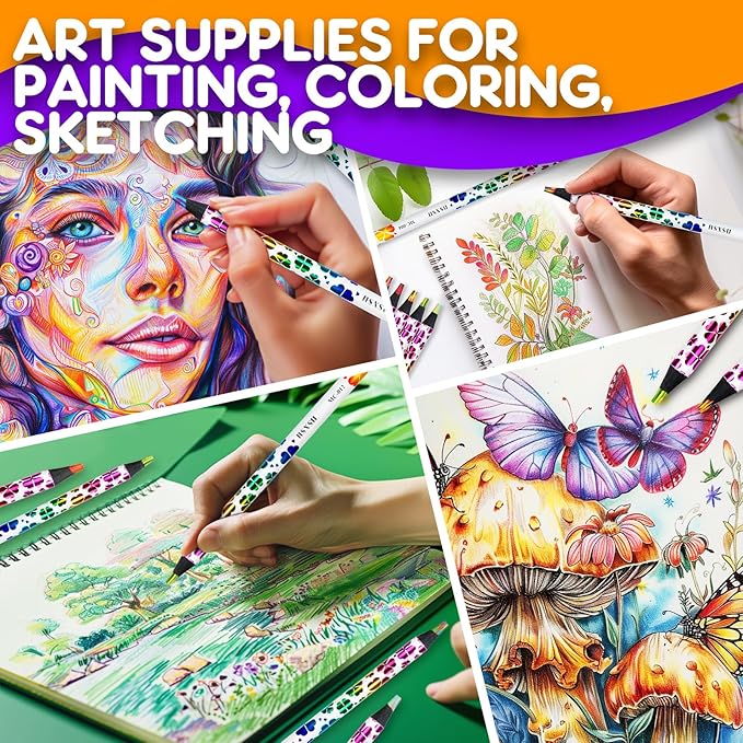 nsxsu Stocking Stuffers Art Supplies, 16 Rainbow Colored Pencils for Adults Kids, Teen Girl Gifts Trendy Stuff, Multicolored Cool Fun Pencil for Drawing Painting Sketch, School Supplies Party Favor