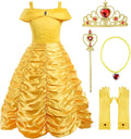 ReliBeauty Little Girls Princess Costume Dress up with Accessories, Yellow