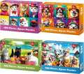 4 Packs 100 Piece Puzzles for Kids Ages 4-6 6-8 8-10, Lovely Cats Dogs Kids Puzzles Ages 5-8 100 Piece Large Jigsaw Puzzles for Adults Seniors Educational Toys Gifts for Girls Boys