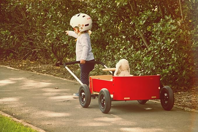 Wishbone Wagon 3in1, My First Wagon in Classic Red for Outdoors, Soap Box Racer and Foot to Floor Car, Push and Pull, Ages 12 months to 10 years