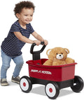 Baby Walker Wagon, Baby Toy Cart, Toddler Toys 1-2, Radio Flyer My 1st Wagon for Kids, with Teddy Bear, for Ages 1-4 Years, Red