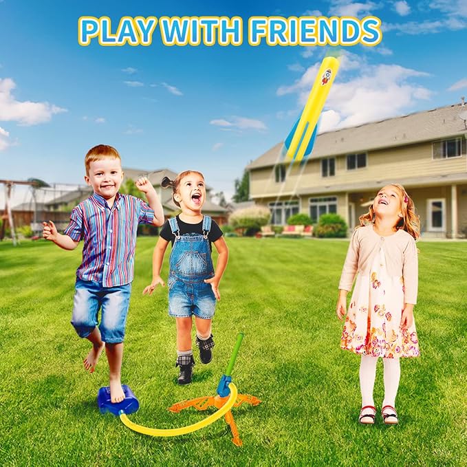Banvih Rocket Launcher Refills for Kids, 8 Foam Air Rockets, Outdoor Toys Games Launcher Accessories, Birthday Gifts for Toddler Boys Age 3 4 5 6 7 8+ Years Old