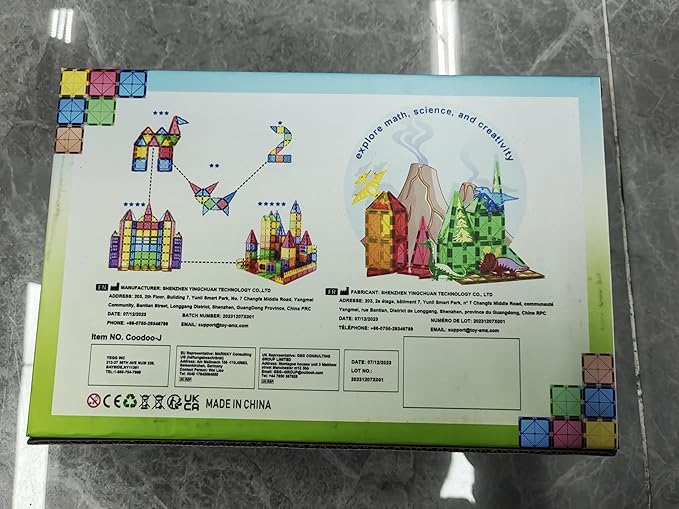 Dinosaur Toys Magnetic Tiles - Magnet Building Blocks for Toddler Kids Toys STEM Sensory Outdoor Toy for 3+ Year Old Boys and Girls, Dinosaur World Creative Games Kids