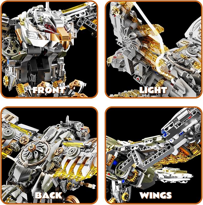Mechanical Eagle Building Block Set 3D Poseable Model with Articulated Wings & Talons with Motor STEM Toy for Kids & Adults Ideal Gift for Engineering, Nature & Animal Lovers
