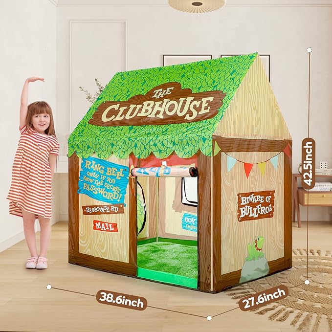 SweHouse Kids Play Tents Indoor: Cute Playhouse Tent for Kids with Padded Play Mat - Toddler Play Tents Boys Fort Play Area Decorations for Birthday
