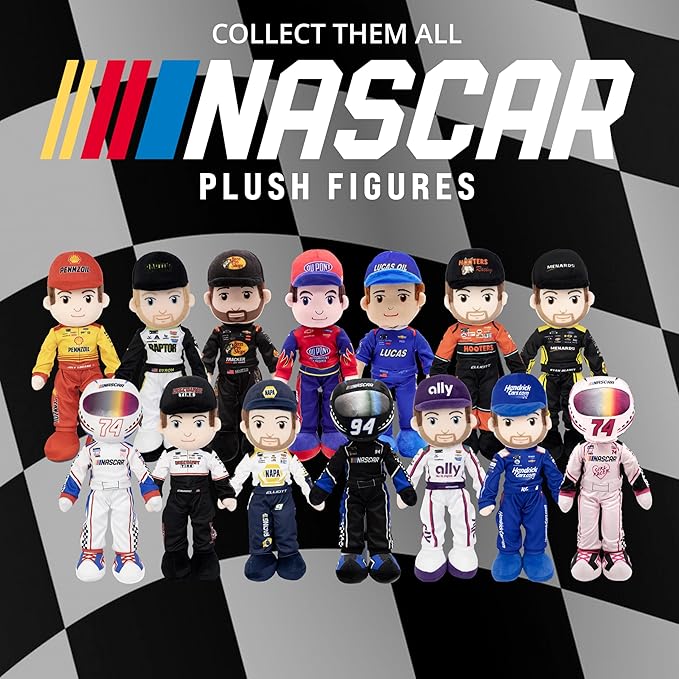 Playtime by Eimmie Plushible NASCAR Collectible, Richard Childress Racing Kyle Busch (Lucas Oil) Plush Figure, 14-Inch Rag Doll