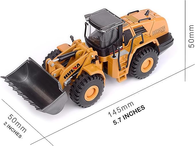 Gemini&Genius Wheeled Loader Heavy Duty Construction Site Vehicle Toys 1:60 Scale Diecast Bulldozer Engineering Shovel Dump Truck Collectible Alloy Model Toys for Kids and Decoration for House