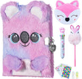 Girls Diary with Lock,Journal for Kids with Bookmarks Sticky Notes Pom Pom Pen Notebook for Writing and Drawing 160 Lined Pages Diary for Girls ages 6-8