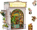 Book Nook Kit，DIY Miniature Dollhouse Kit for Adults and Teens，3D Wooden Tiny House for Family and Friends，Bookshelf Decor in Halloween/Christmas (DH-HYXZ-White)