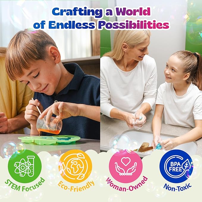 Pinwheel Crafts DIY Soap Making Kit for Kids Ages 5 6 7 8-12+ with Molds, Scents, Dye, Glitter, Foaming Net – Dinosaur Soap Making Kits for Adults Beginners Great for Science Projects and Crafts