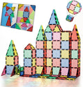Mini Magnetic Tiles for Kids Ages 3-8, Travel Magnetic Building Blocks with Metal Storage Box, STEM Educational Toys, Montessori Sensory Learning Toys for Toddlers, Boys & Girls Gift