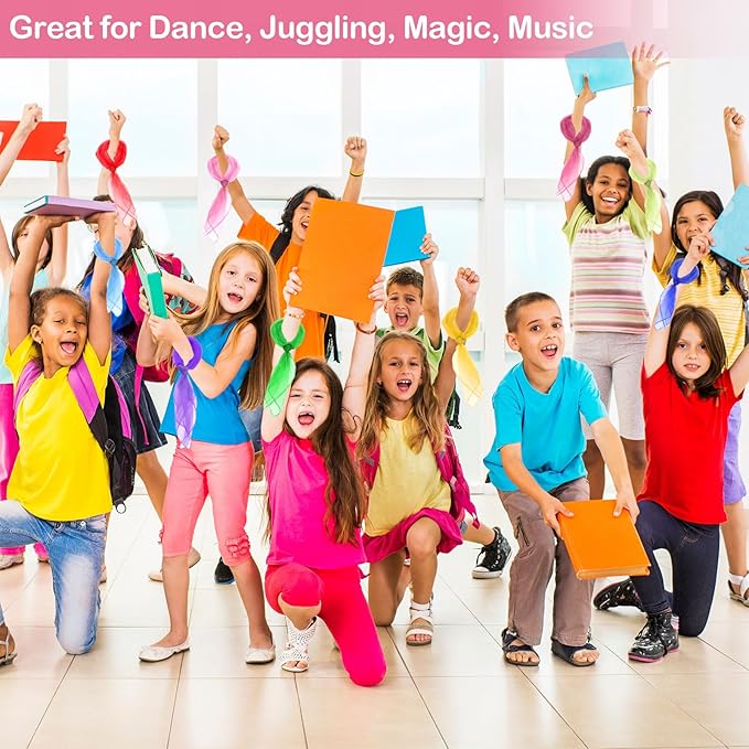 Scarves for Kids Play, 24 Inch Juggling Scarves, 15/30/45 Pcs available, Play Scarve for Toddlers, Dance, Magic Tricks