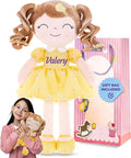 Gloveleya Personalized Curly Doll with Your Name - Cute Custom Yellow Soft Plush Doll for Girls Plush Doll Customized Gifts
