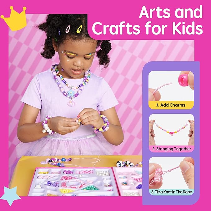 Charm Bracelet Making Kit for Kids,Jewelry Making Kit Gifts for Kids 6-12 Year, Birthday Gift,Girls Toys Ages 6,7,8,9,10