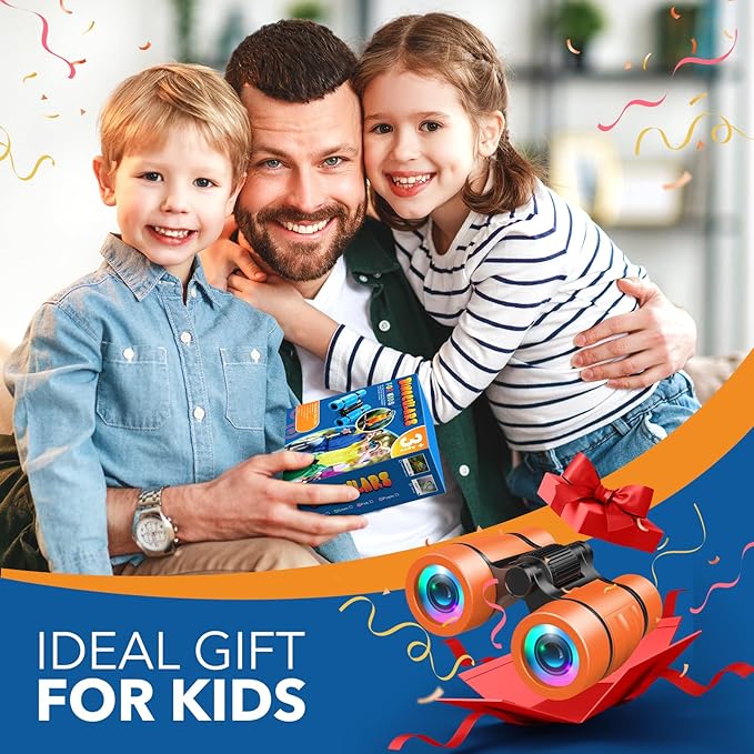 3-8 Year Old Boy Girl Toys: LET'S GO! Shockproof Binoculars for Kids Bird Watching 3 4 5 6 7 Year Old Boys Girls Outdoor Travel Toy for Kid Ages 4-7 Toddler Toy Binoculars Christmas Stocking Stuffers