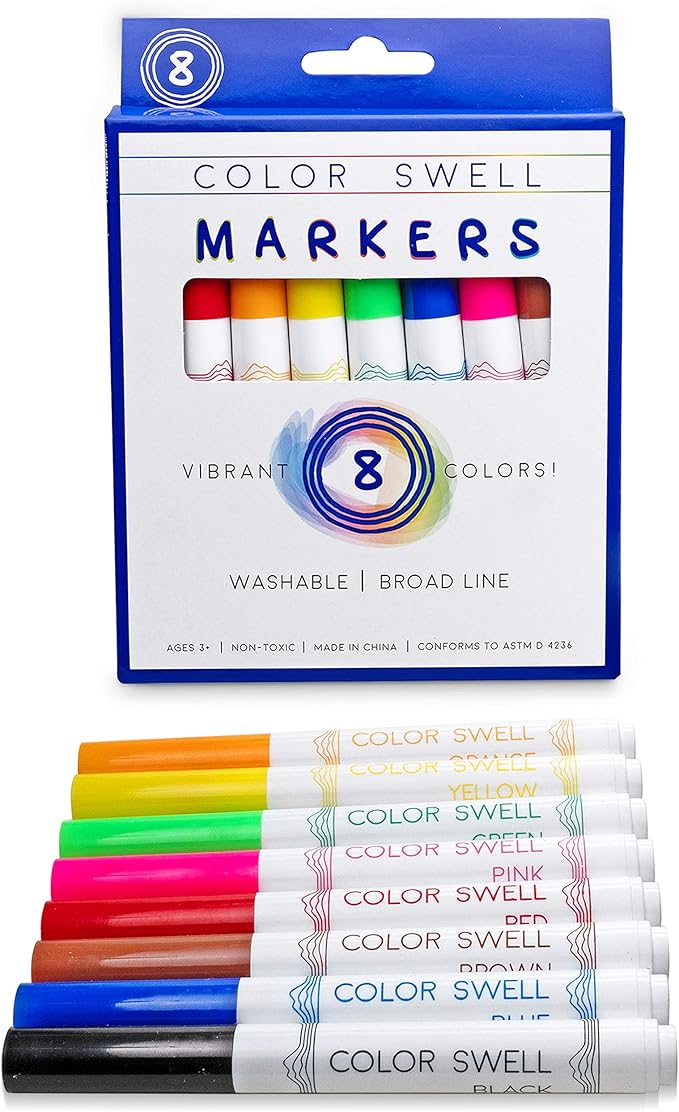 Color Swell Art Supplies Pack - 4 Packs Each of Watercolors, Crayons, and Markers