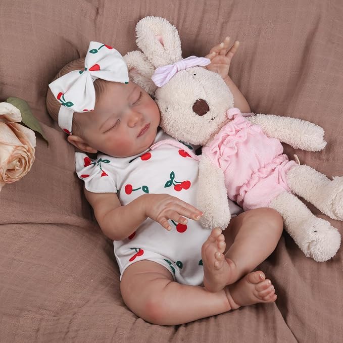 Realistic Reborn Baby Dolls - 20 Inch Real Life Newborn Baby Laura, Lifelike Girl Baby Doll with Gift Box, Sleeping Weighted Baby Doll with Advanced Painted for Kids Age 3+ Gift