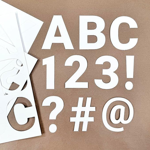 209 Pcs 3 in. White Bulletin Board Letters & Numbers, Capital Letters, Numbers, Punctuation, US Made Card Stock Punch Out Letters for Poster, Bulletin Board, Classroom