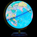 Amylove 13'' Illuminated World Globe for Adults 720°/360° Rotation Rewritable Light Up Globe with Stand World Map for Interactive Learning Light with Base Lamp LED Decor (Brown Wood,Classic)