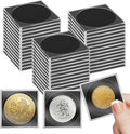 40 Pcs Adjustable Acrylic Coin Collection Cases with Sponges, Coin Snap Holder, Silver Dollar Protection Cases for Collectors, Coin Dollar Collection Supplies for Small to Medium Coins (16mm-36mm)