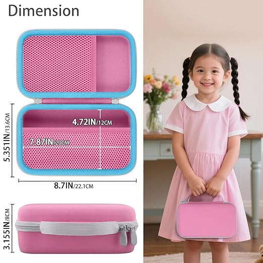 co2CREA Storage Organizer Case for 3D Printing Pen Set, Hard Case Compatible with SCRIB3D P1/Advanced, MYNT3D Super/Advanced, 3Doodler Start+/Flow/PRO and Filament Refill（Pink Case + White Zipper）