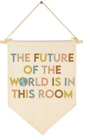 the Future of the World is in This Room-Classroom Decor-Teacher Gift-Inspirational Classroom Decor-Welcome Poster-Canvas Hanging Pennant Flag Banner Wall Sign-Positive Affirmation Motivational Quote