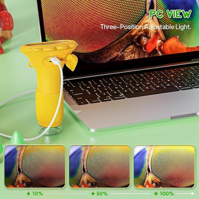 Kids Microscope - Ashfly 1000X Portable Microscope for Kids, Photo & Video Miniscope Pocket Microscope Gifts, 2'' Digital Screen | Ideal for Boys Girls Age 3-12