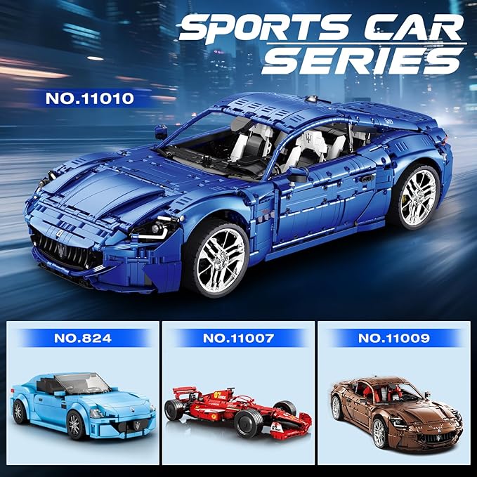 Reobrix Sports Car Building Blocks Set for Adults, 1:8 Vehicle Racing Car Toy Model Building Kit for Adult, 11010, Creative Gifts for Adults 14+ (5480PCS)