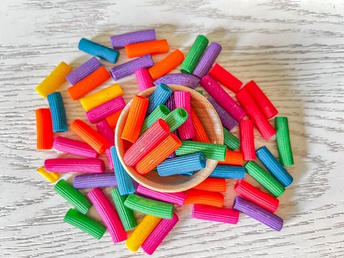 2 Cups of Rainbow Pasta Sensory Bin Filler for Sensory Table -