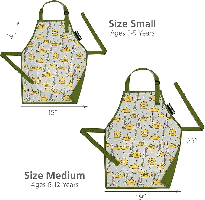 Urban Infant Little Helper Kids Apron - Children's Cooking Art Gardening - Great Gift for Toddler Boys and Girls