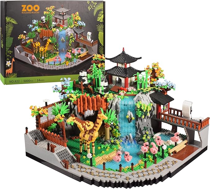 Micro Mini Blocks Animals Building Model Set Animals Creative Architecture Zoo Park Building Sets Toys Present for Adult and Kids 14+ 5000PCS