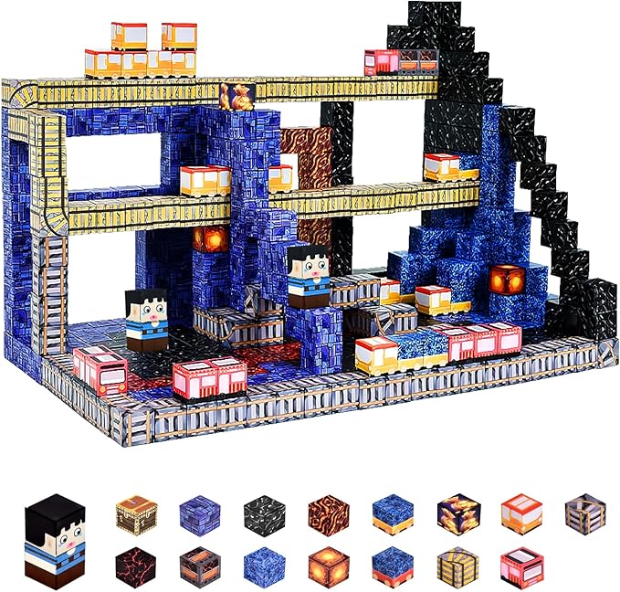 Aleath Magnetic Blocks Building Toys for Kids: 100PCS Magnet Cubes Trains Set - Kids Toys for Christmas Birthday Gifts - 0.8 inch Magnetic Blocks for Boys & Girls 3+