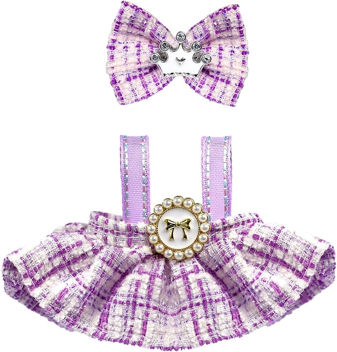 Clothes for LABUBU 17cm Doll (NO Doll),Outfit for LABUBU,Dress and Hairpin Set for LABUBU Dress Up,Accessories for LABUBU