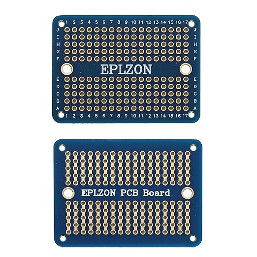 Solderable Breadboard Mini PCB Board Gold-Plated Solder Breadboard for DIY Electronics Projects Apply to Soldering Projects 2.0"x1.5" Mixed Color(Pack of 10 Pcs,Blue)