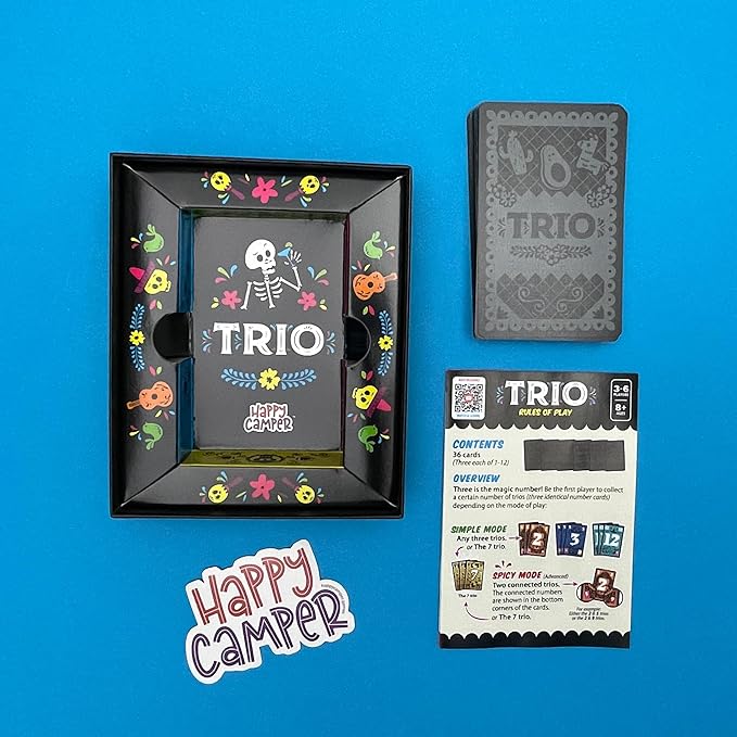 Happy Camper - Trio | Hottest New Family Game | Award-Winning | Game-of-The-Year | Perfect Stocking Stuffer | Great for Parties | 3-6 Players | Ages 8+